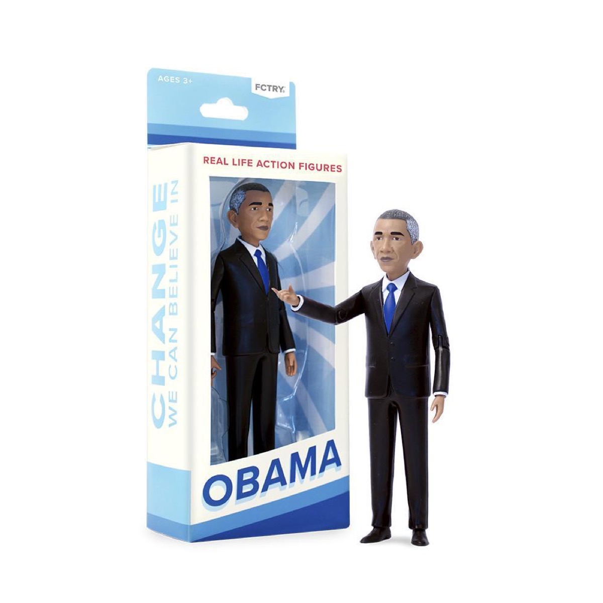 The Obama Real Life Action Figure and packaging