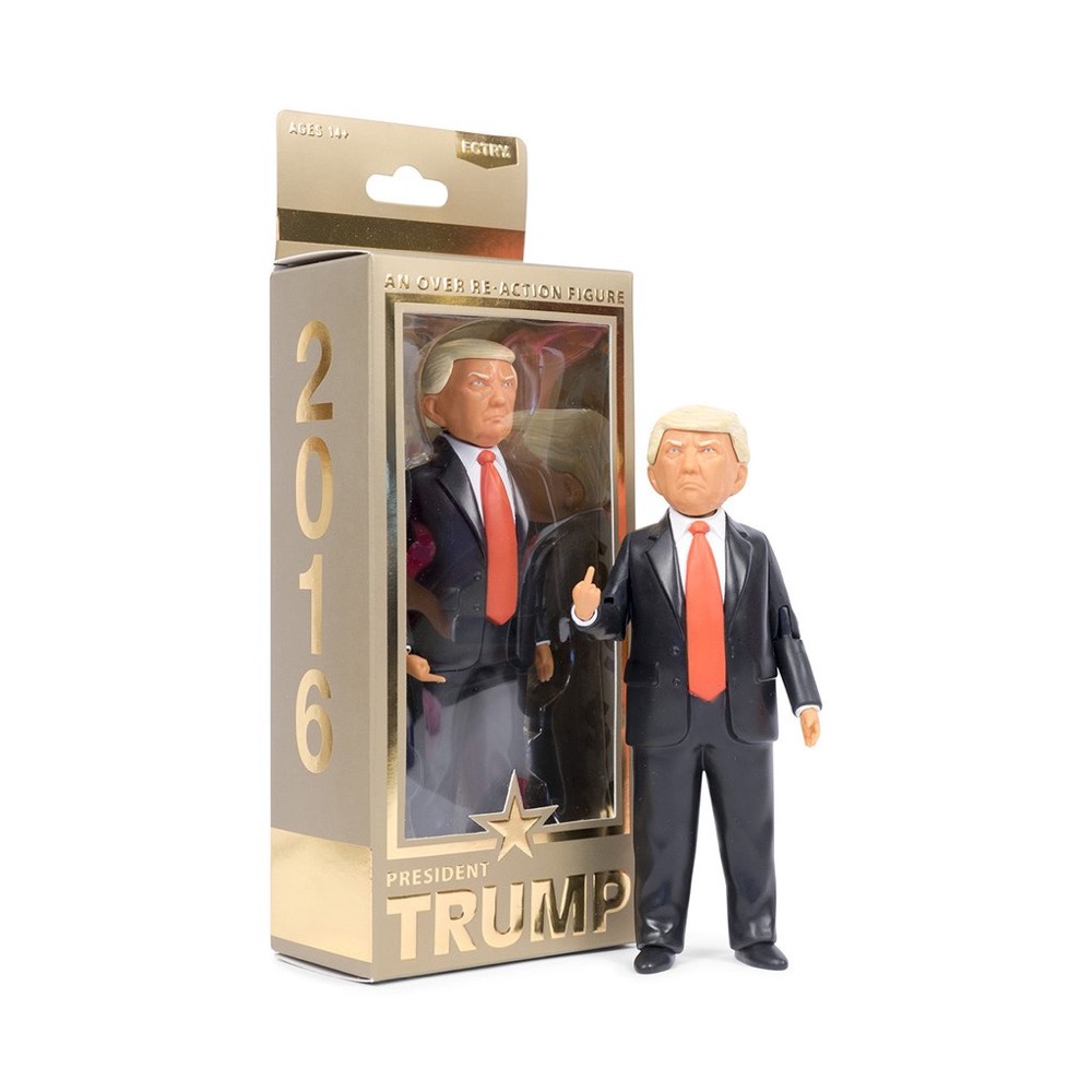 The Trump Real Life Action Figure and packaging