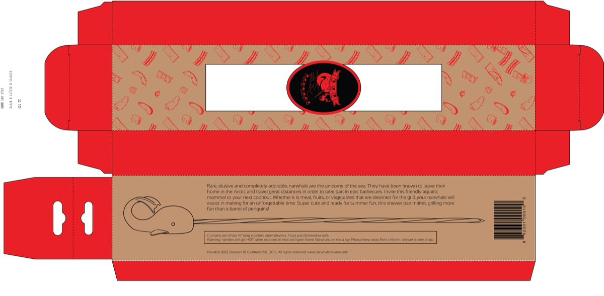 The narwhal skewer packaging illustration